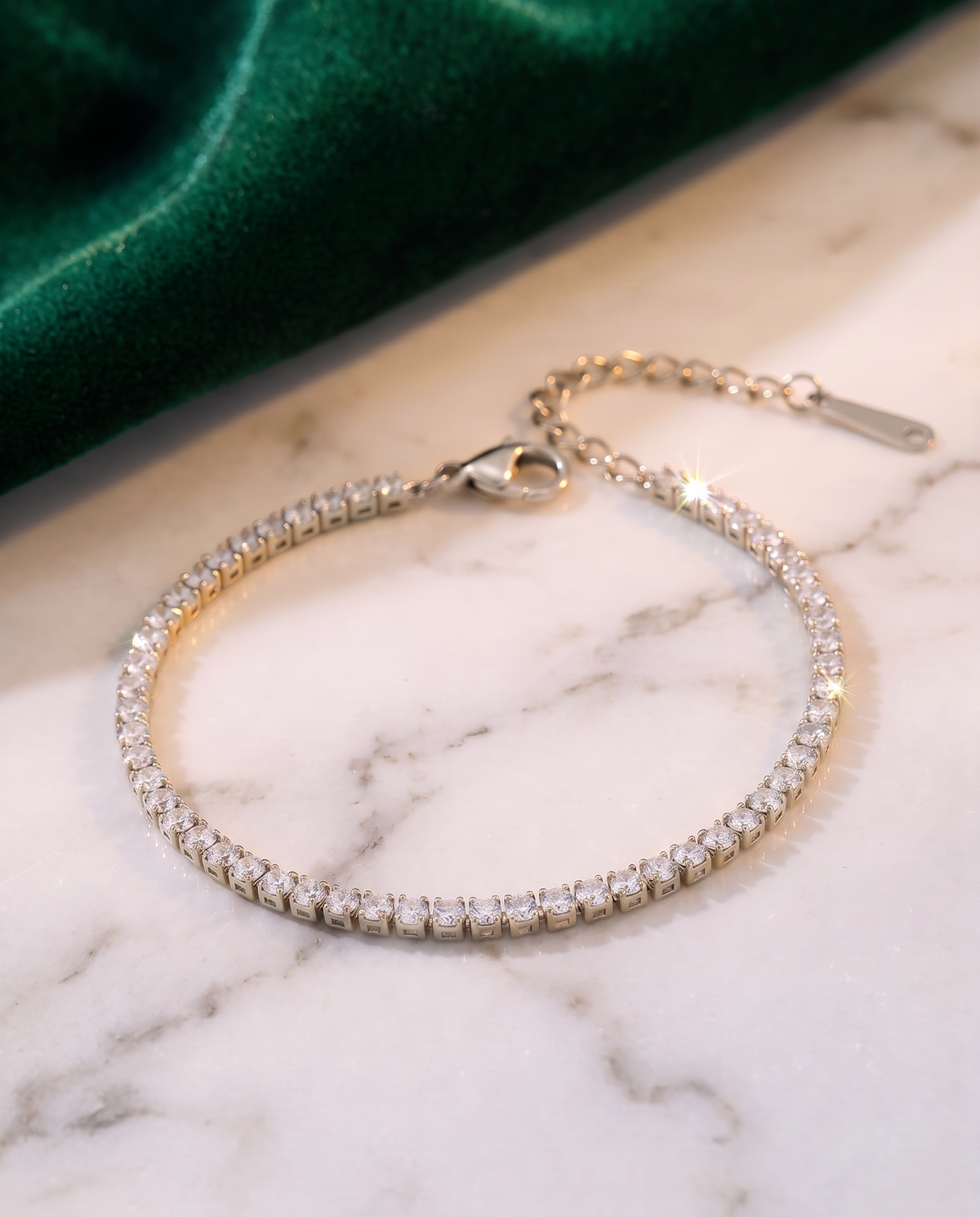 Éclat Armband – 2 mm Silber, Editorial Marmor