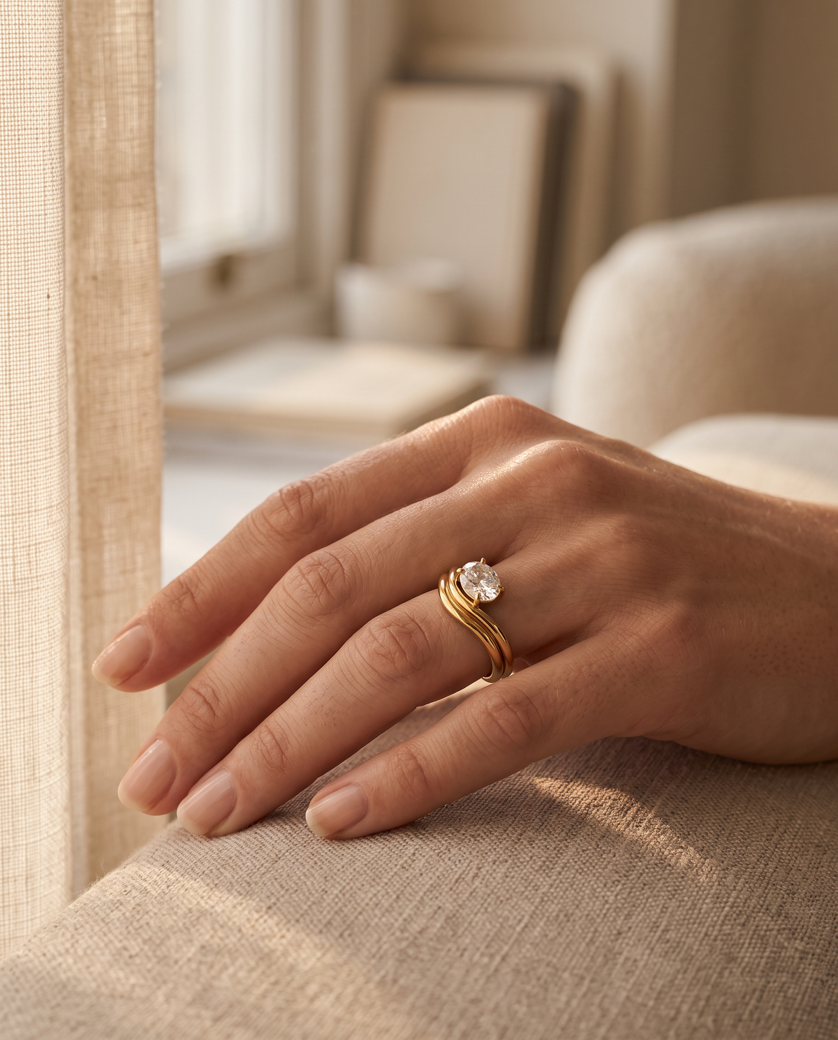 Voile Ring – Gold, Lifestyle am Finger