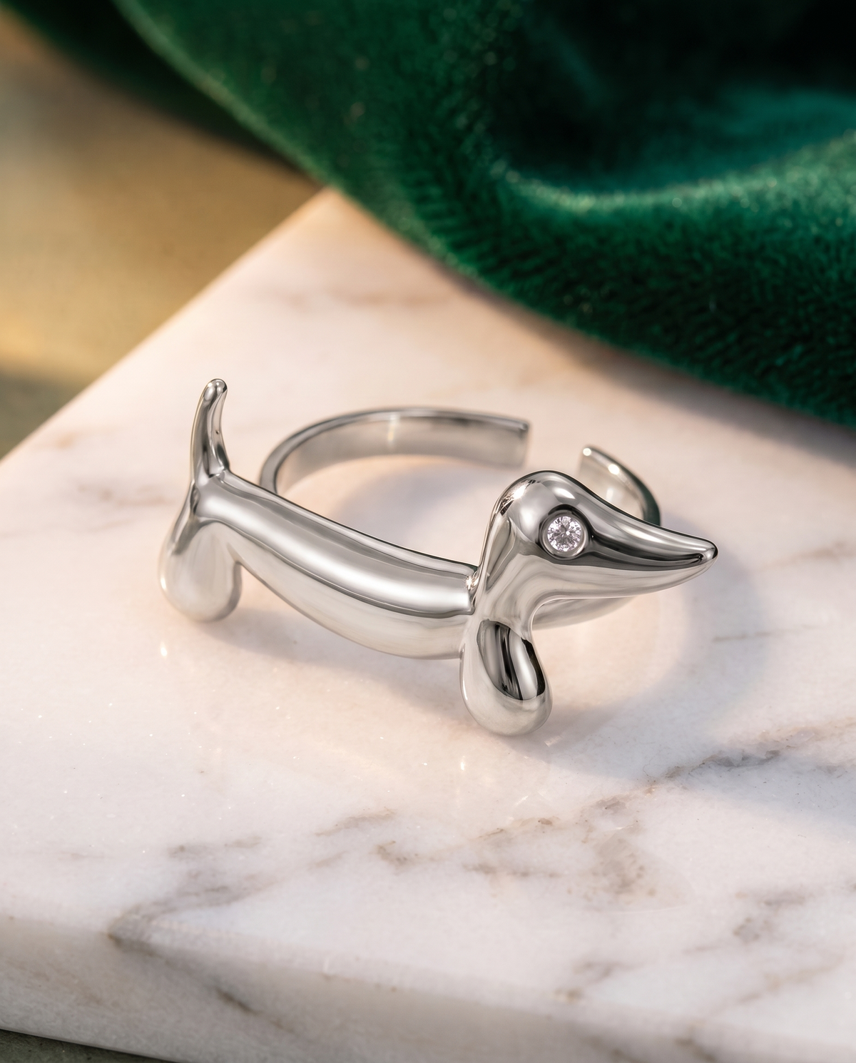 Fidèle Ring – Silber, Editorial Marmor