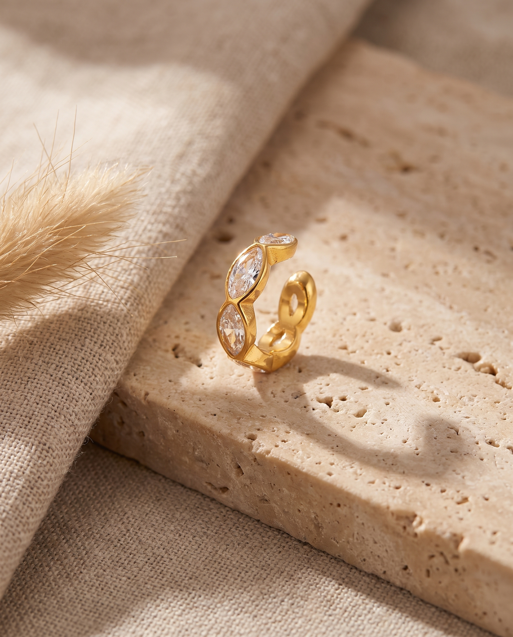 Glace Ear Cuff – Gold, Lifestyle Flatlay